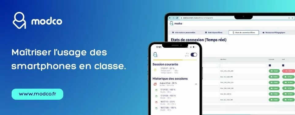 Avec ModCo, le smartphone devient un véritable outil pédagogique. Plutôt qu’interdire, ModCo responsabilise !